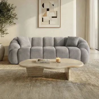 Canapea 3 locuri, Atelier del Sofa, 752EST1134, PAL ACOPERIT CU CARPEN/MELAMINAT, Gri imagine