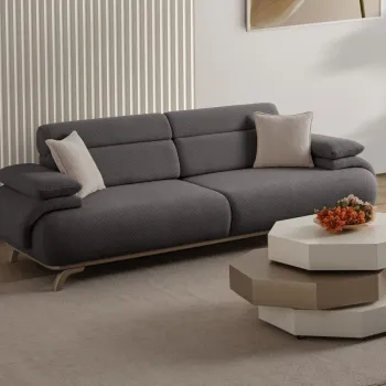 Canapea 3 locuri, Atelier del Sofa, 752EST1136, PAL ACOPERIT CU CARPEN/MELAMINAT, Antracit imagine