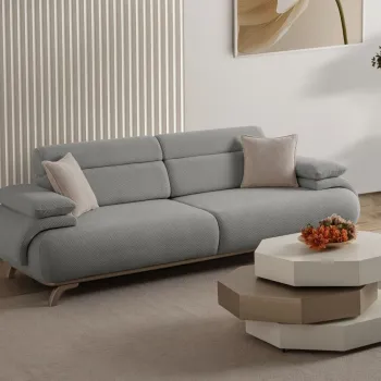 Canapea 3 locuri, Atelier del Sofa, 752EST1137, PAL ACOPERIT CU CARPEN/MELAMINAT, Gri imagine
