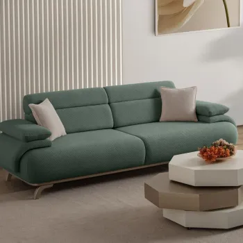 Canapea 3 locuri, Atelier del Sofa, 752EST1138, PAL ACOPERIT CU CARPEN/MELAMINAT, Verde imagine