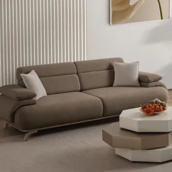 Canapea 3 locuri, Atelier del Sofa, 752EST1143, PAL ACOPERIT CU CARPEN/MELAMINAT, Pamant imagine