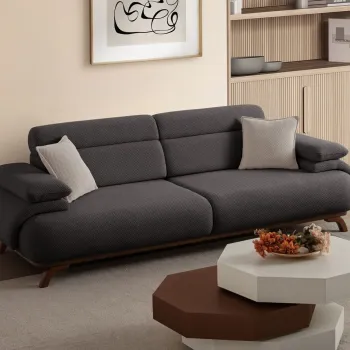 Canapea 3 locuri, Atelier del Sofa, 752EST1146, PAL ACOPERIT CU CARPEN/MELAMINAT, Antracit imagine