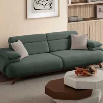 Canapea 3 locuri, Atelier del Sofa, 752EST1148, PAL ACOPERIT CU CARPEN/MELAMINAT, Verde imagine