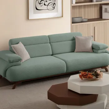Canapea 3 locuri, Atelier del Sofa, 752EST1150, PAL ACOPERIT CU CARPEN/MELAMINAT, Verde imagine