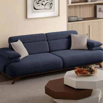 Canapea 3 locuri, Atelier del Sofa, 752EST1151, PAL ACOPERIT CU CARPEN/MELAMINAT, Albastru navy imagine