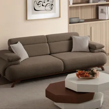 Canapea 3 locuri, Atelier del Sofa, 752EST1153, PAL ACOPERIT CU CARPEN/MELAMINAT, Pamant imagine