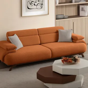 Canapea 3 locuri, Atelier del Sofa, 752EST1154, PAL ACOPERIT CU CARPEN/MELAMINAT, Caramiziu imagine