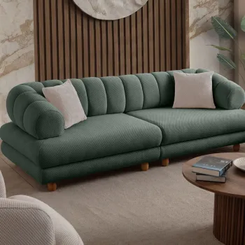 Canapea 3 locuri, Atelier del Sofa, 752EST1158, PAL ACOPERIT CU CARPEN/MELAMINAT, Verde imagine