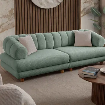Canapea 3 locuri, Atelier del Sofa, 752EST1160, PAL ACOPERIT CU CARPEN/MELAMINAT, Verde imagine