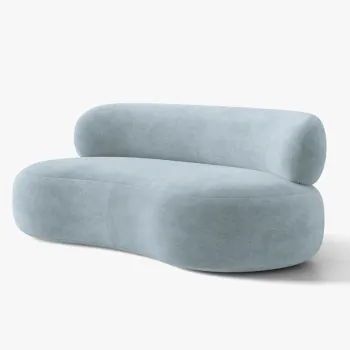 Canapea 3 locuri, Aura, Micadoni Home, 186x101x75 cm, tesatura Chenille, albastru pastel imagine