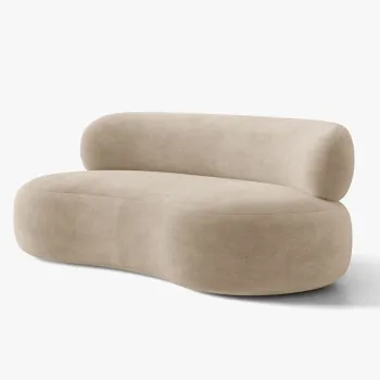 Canapea 3 locuri, Aura, Micadoni Home, 186x101x75 cm, tesatura Chenille, bej inchis imagine