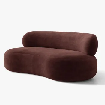 Canapea 3 locuri, Aura, Micadoni Home, 186x101x75 cm, tesatura Chenille, maro cherrywood imagine