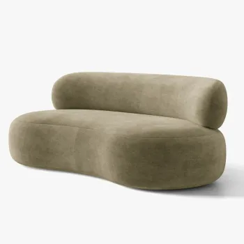 Canapea 3 locuri, Aura, Micadoni Home, 186x101x75 cm, tesatura Chenille, verde oliv deschis imagine