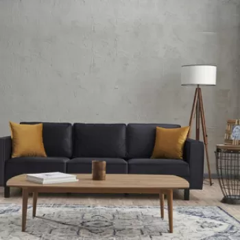 Canapea 3 locuri, Balcab Home, 825BLC2727, Lemn de fag, Antracit imagine