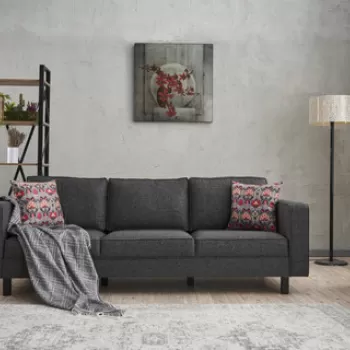 Canapea 3 locuri, Balcab Home, 825BLC2729, Lemn de fag, Antracit imagine