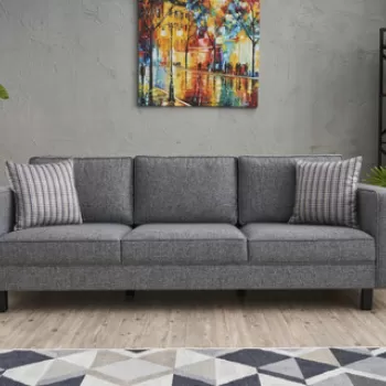 Canapea 3 locuri, Balcab Home, 825BLC2731, Lemn de fag, Gri imagine