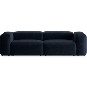 Canapea 3 locuri, Bergamo, Cosmopolitan Design, 264x108x70 cm, catifea chenille raiata, albastru navy imagine