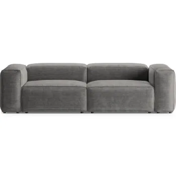 Canapea 3 locuri, Bergamo, Cosmopolitan Design, 264x108x70 cm, catifea chenille raiata, gri deschis imagine