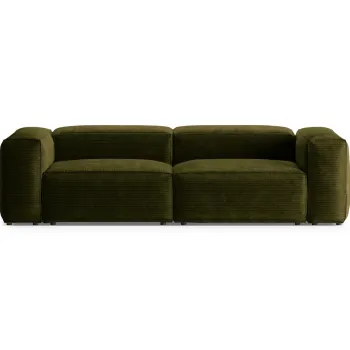 Canapea 3 locuri, Bergamo, Cosmopolitan Design, 264x108x70 cm, catifea chenille raiata, verde imagine