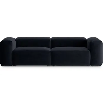 Canapea 3 locuri, Bergamo, Cosmopolitan Design, 264x108x70 cm, tesatura structurata, albastru navy imagine