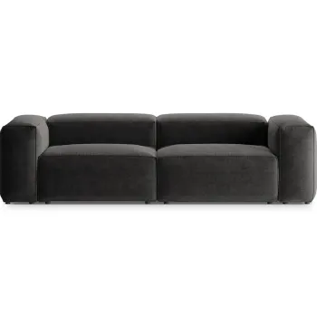 Canapea 3 locuri, Bergamo, Cosmopolitan Design, 264x108x70 cm, tesatura structurata, grafit imagine