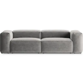 Canapea 3 locuri, Bergamo, Cosmopolitan Design, 264x108x70 cm, tesatura structurata, gri deschis imagine