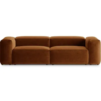 Canapea 3 locuri, Bergamo, Cosmopolitan Design, 264x108x70 cm, tesatura structurata, gri maro imagine