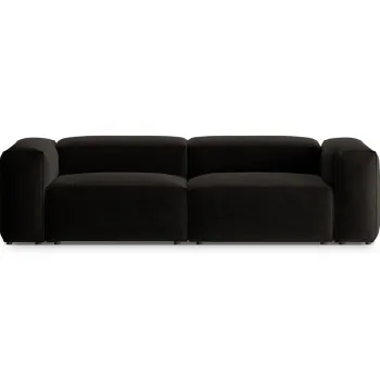 Canapea 3 locuri, Bergamo, Cosmopolitan Design, 264x108x70 cm, tesatura structurata, negru imagine