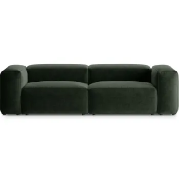 Canapea 3 locuri, Bergamo, Cosmopolitan Design, 264x108x70 cm, tesatura structurata, verde muschi imagine
