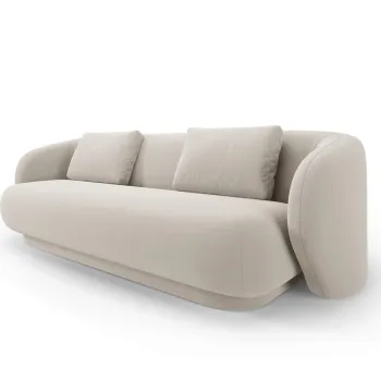 Canapea 3 locuri, Camden, Cosmopolitan Design, 204x102x72 cm, catifea, bej deschis imagine