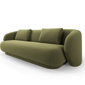 Canapea 3 locuri, Camden, Cosmopolitan Design, 204x102x72 cm, catifea, verde deschis imagine