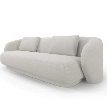 Canapea 3 locuri, Camden, Cosmopolitan Design, 204x102x72 cm, tesatura chenille, argintiu imagine