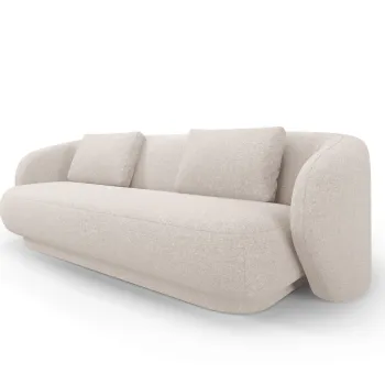 Canapea 3 locuri, Camden, Cosmopolitan Design, 204x102x72 cm, tesatura chenille, bej imagine