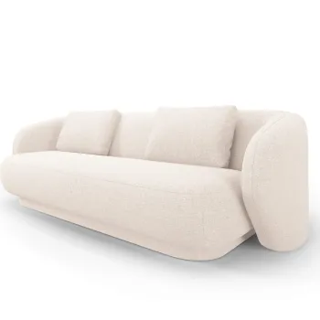Canapea 3 locuri, Camden, Cosmopolitan Design, 204x102x72 cm, tesatura chenille, bej deschis imagine