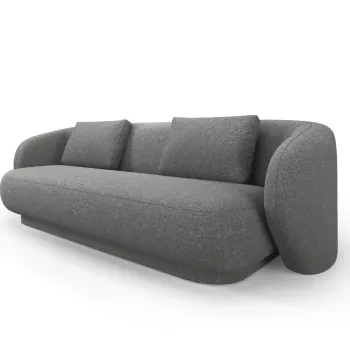 Canapea 3 locuri, Camden, Cosmopolitan Design, 204x102x72 cm, tesatura chenille, gri inchis imagine