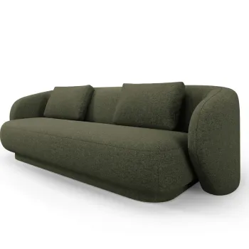 Canapea 3 locuri, Camden, Cosmopolitan Design, 204x102x72 cm, tesatura chenille, verde imagine