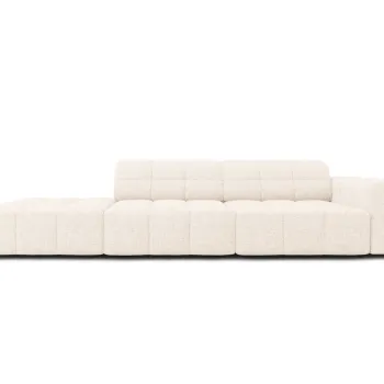 Canapea 3 locuri cotiera dreapta, Jennifer-140, Micadoni Home, 262x102x70 cm, tesatura chenille din poliester, bej deschis imagine