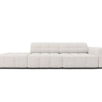 Canapea 3 locuri cotiera dreapta, Jennifer-140, Micadoni Home, 262x102x70 cm, tesatura chenille din poliester, gri deschis imagine