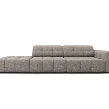 Canapea 3 locuri cotiera dreapta, Jennifer-140, Micadoni Home, 262x102x70 cm, tesatura chenille din poliester, gri imagine