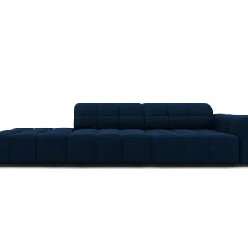 Canapea 3 locuri cotiera dreapta, Jennifer-51, Micadoni Home, 262x102x70 cm, catifea, albastru regal imagine