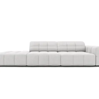 Canapea 3 locuri cotiera dreapta, Jennifer-51, Micadoni Home, 262x102x70 cm, catifea, argintiu imagine