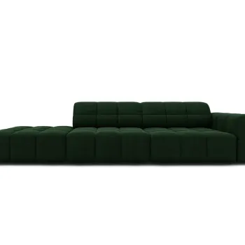 Canapea 3 locuri cotiera dreapta, Jennifer-51, Micadoni Home, 262x102x70 cm, catifea, verde bottle imagine