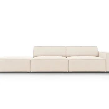 Canapea 3 locuri cotiera dreapta, Jodie, Micadoni Home, BL, 262x102x70 cm, catifea, bej deschis imagine