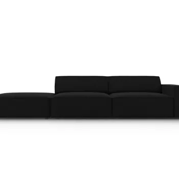 Canapea 3 locuri cotiera dreapta, Jodie, Micadoni Home, BL, 262x102x70 cm, catifea, negru imagine