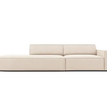 Canapea 3 locuri cotiera dreapta, Jodie, Micadoni Home, BL, forma rotunjita, 262x102x70 cm, catifea, bej deschis imagine