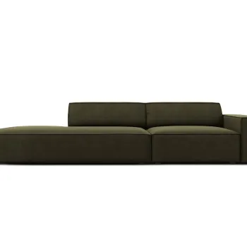 Canapea 3 locuri cotiera dreapta, Jodie, Micadoni Home, BL, forma rotunjita, 262x102x70 cm, catifea, verde imagine