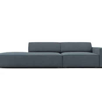 Canapea 3 locuri cotiera dreapta, Jodie, Micadoni Home, BL, forma rotunjita, 262x102x70 cm, poliester, albastru imagine