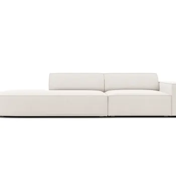 Canapea 3 locuri cotiera dreapta, Jodie, Micadoni Home, BL, forma rotunjita, 262x102x70 cm, poliester, bej deschis imagine