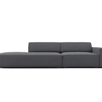 Canapea 3 locuri cotiera dreapta, Jodie, Micadoni Home, BL, forma rotunjita, 262x102x70 cm, poliester, gri inchis imagine