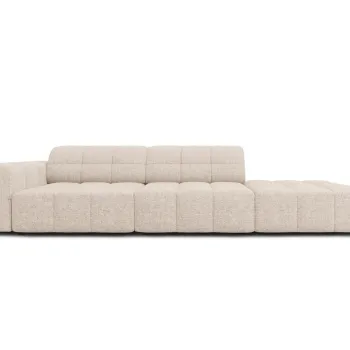 Canapea 3 locuri cotiera stanga, Jennifer-140, Micadoni Home, 262x102x70 cm, tesatura chenille din poliester, bej imagine